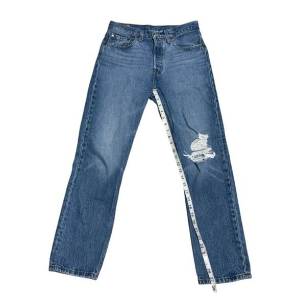Levi's 501 XX Straight Leg Distressed Blue Jeans – Size 26 | Vintage Butterfly B - Picture 6 of 12